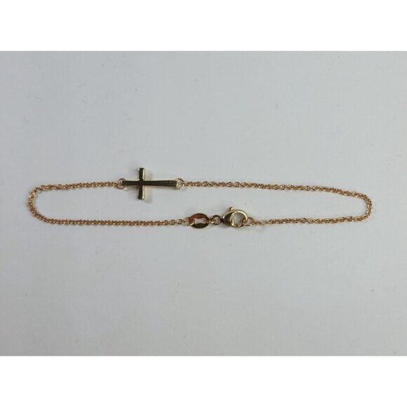 14KYellow Gold James Avery 7" Cross Bracelet Lobster Clasp Religious 2.1g